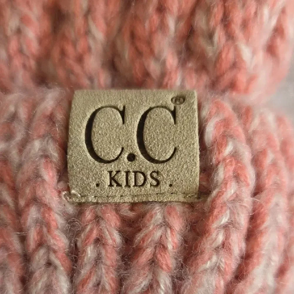 C.C Exclusives Blush Knit Beanie with Pom Poms